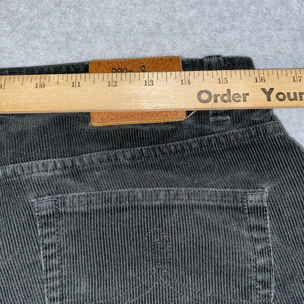 Ralph Lauren Sport Women's 8 Black Corduroy Jeans RL Stud Patch Y2K Straight Leg - Picture 12 of 16